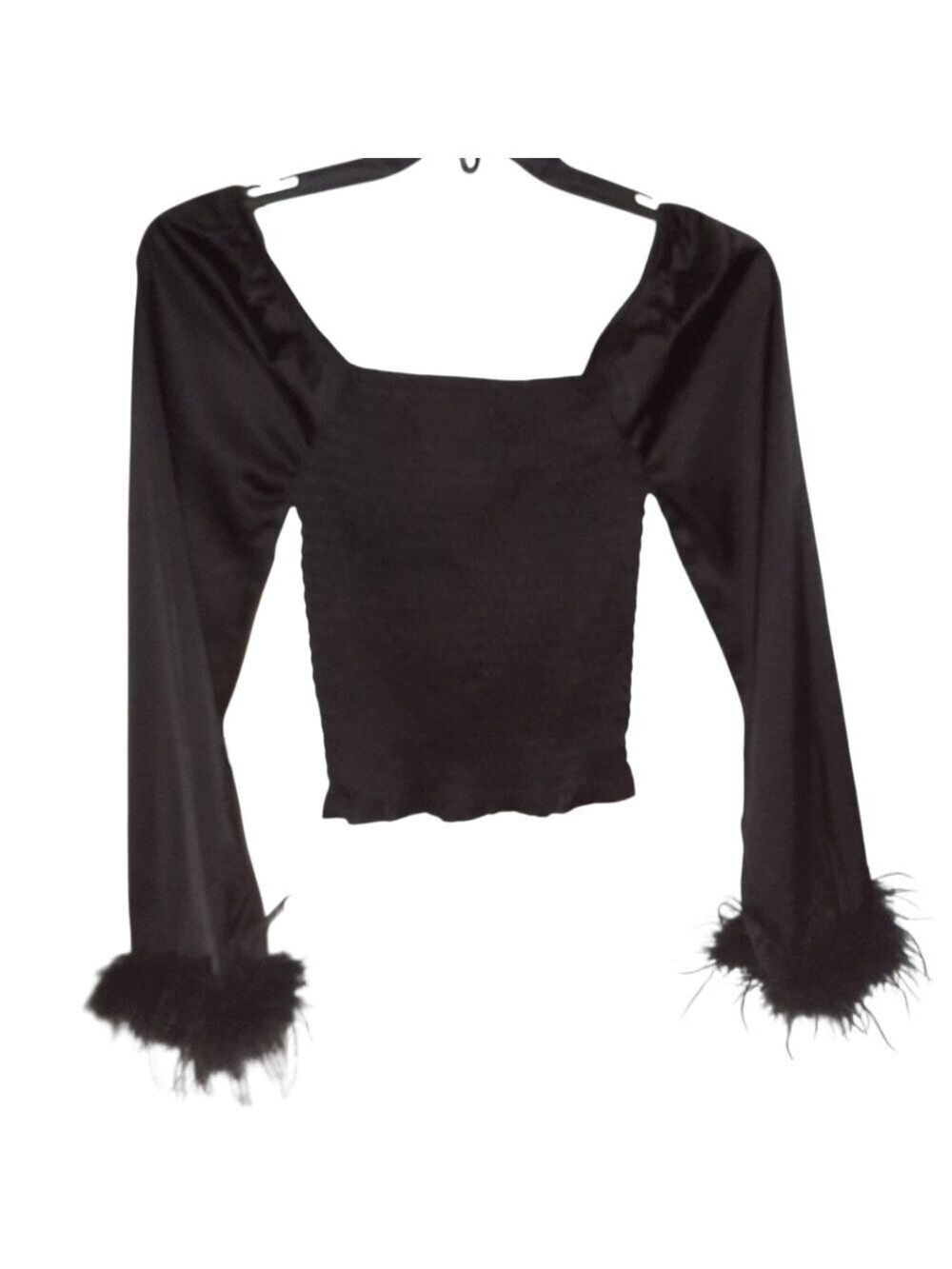 Watermelon Sugar Black Long Sleeve Blouse Small NWT